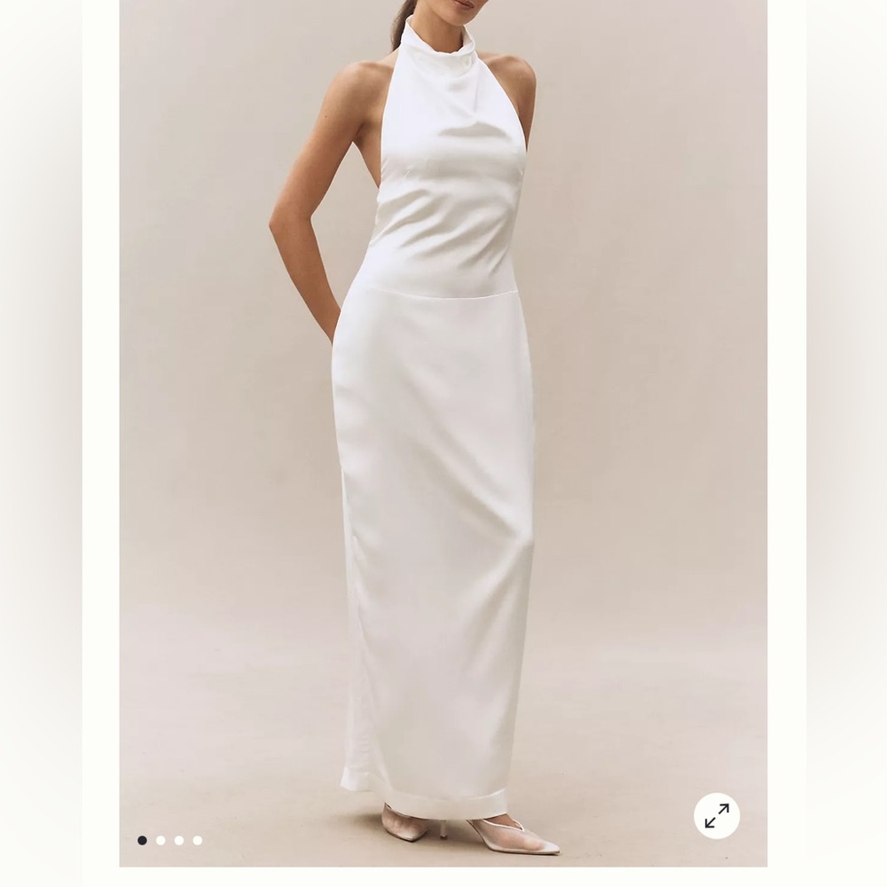 Anthropologie White Strapless Gown